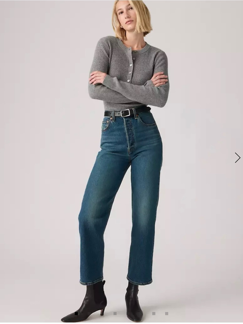 Levi's Ribcage Straight Ankle Straight Leg Jeans Waist 30 Blue